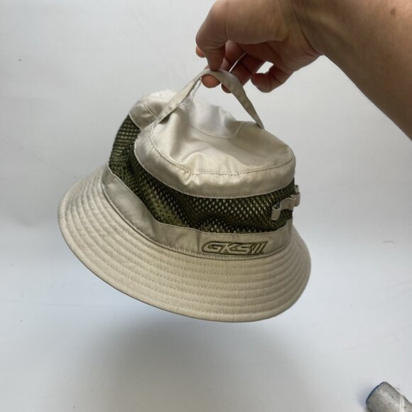 Y2K Ganka Gear Tech Sun Bucket Hat Beige / Green Sz M* Fishing / Outdoor - Picture 5 of 11